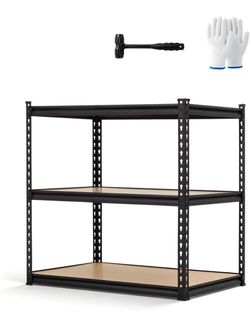 3-Tier Metal Shelving Unit, 24 x 12 x 40 Shelves