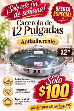 Cascerola antiadherente de 12" in