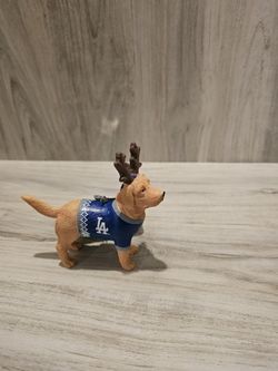 Dodger Dog Wearing Reindeer Antlers Christmas Ornament 