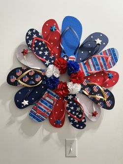 Red, White, Blue Flip Flop Wreath