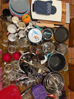 Kitchen Bundle – 50+ Items: Pots, Pans, Dishes, Glasses & Utensils