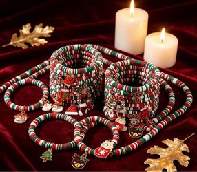 36-piece stretchable stacked Christmas bracelet, randomly assorted