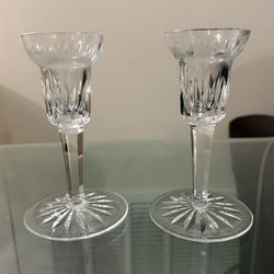Vintage Pair of Waterford Crystal Candle Holders Carina Eileen Pattern