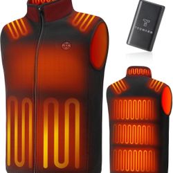 Brand New Men Heated Vest with Battery Pack Included, Fleece Electric Heating Vests 15-Zone Warming for Winter 7.4V