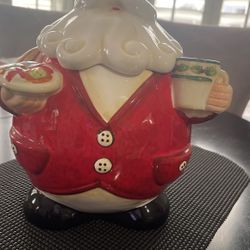 Home Interiors “Santa The Chef Cookie Jar”