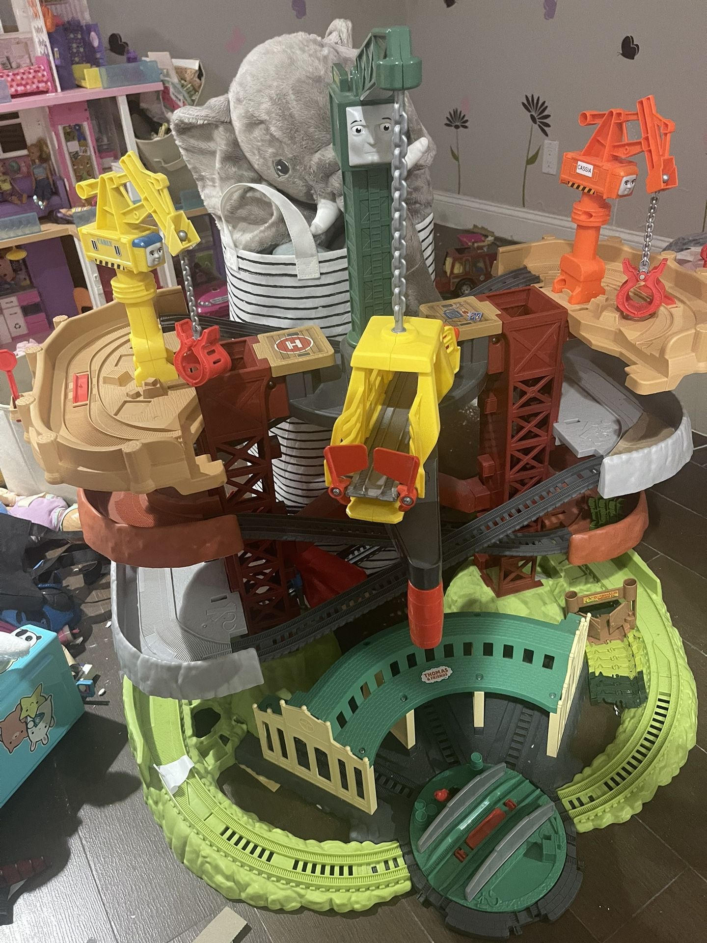 Thomas & Friends Multi-Level Toy Track Set, Trains & Cranes Super Tower with Thomas & Percy Engines for Preschool Kids Ages 3+ Years