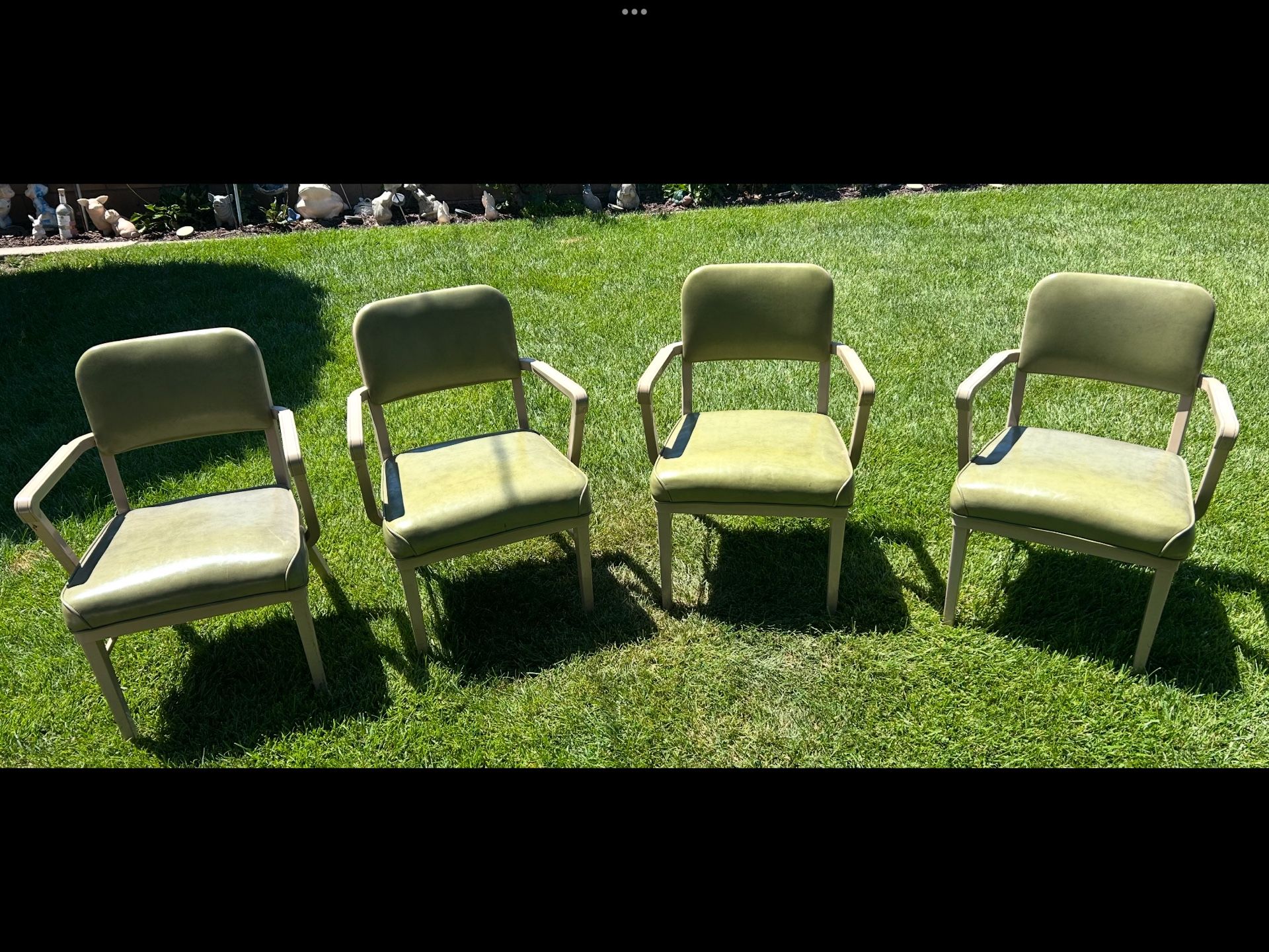 5. Retro green chairs chairs. heavy duty.