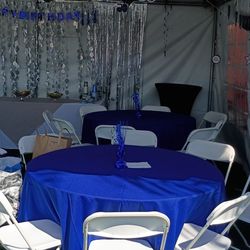 Carpa blanca 20x20 mesas sillas manteles SOLO RT