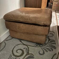 Vintage Leather Ottoman