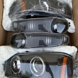 01-06 Gmc Sierra Yukon Denali Projector Headlights Luces Calaveras Micas Faros Faroles Headlamps Focos 