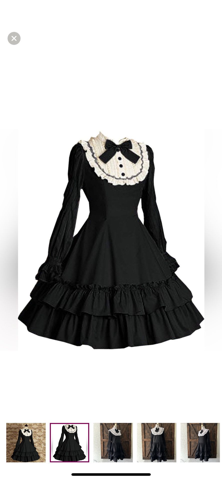 New New Black and White Sweet Vintage Cotton Dress Lolita Classic Mary Magdalene Size- 3XL 