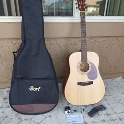 Cort Accoustic Guitar, Earth 60 OP,  Pouch, Tuner, Tools, Picks, Beautiful Sound, NEW