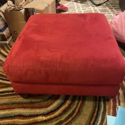 Large Red Ottoman – 32.5” x 32”