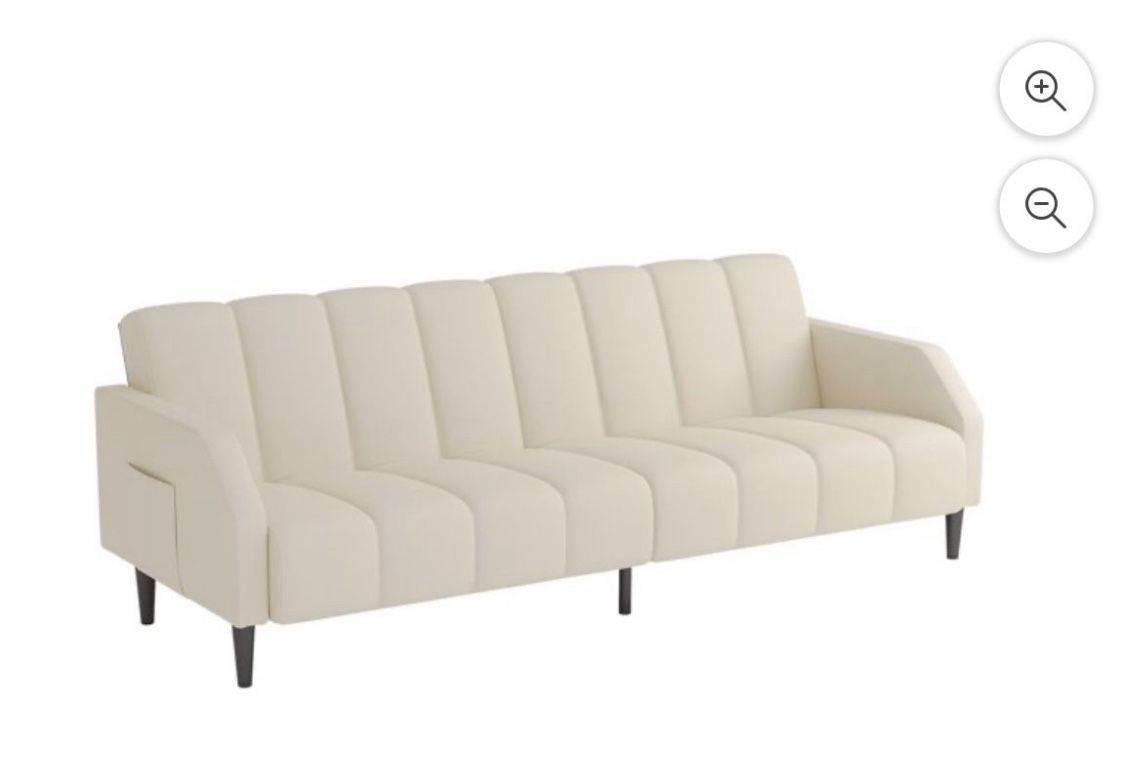 Off White Sofa Futon - J2782