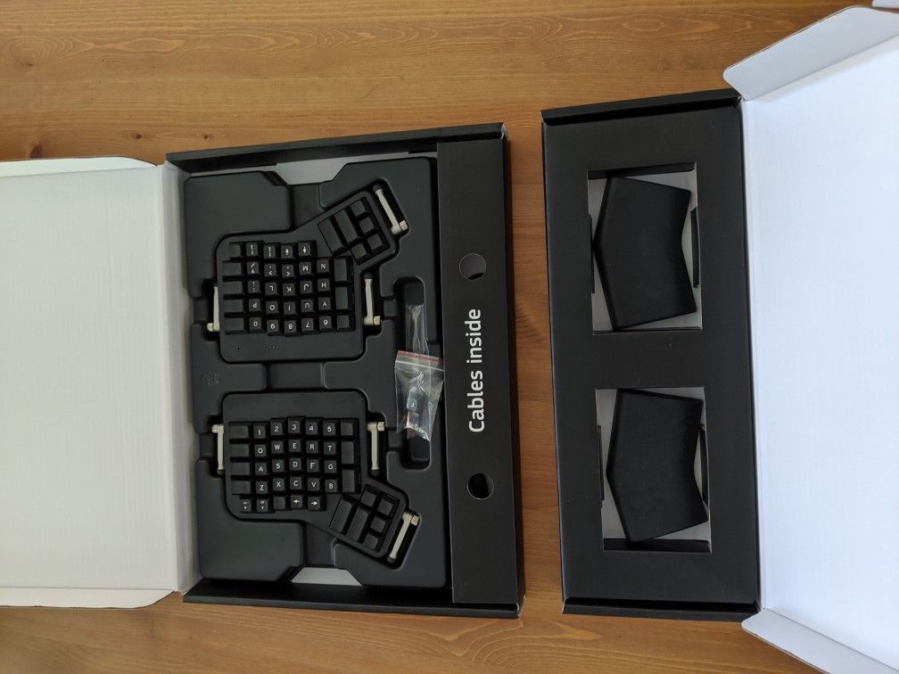 ErgoDox EZ Keyboard with Tent Kit and Wrist Rest