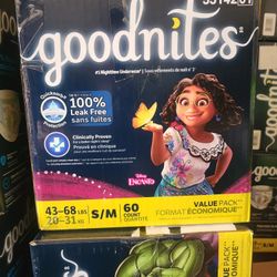Goodnites S/M $30 Each Box.  PRICE IS FIRM 