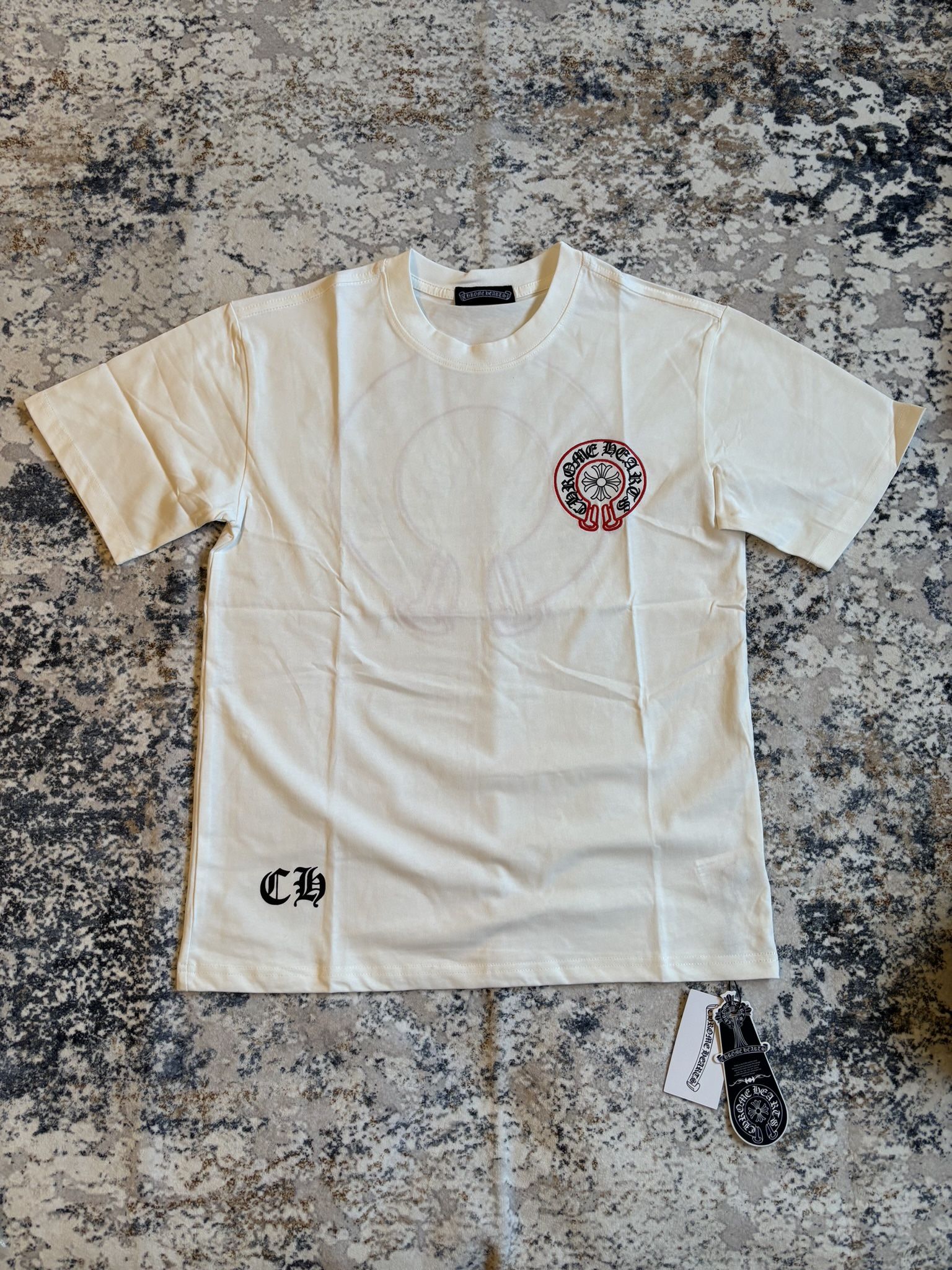 Chrome Hearts Shirt Red Embroidered Logos