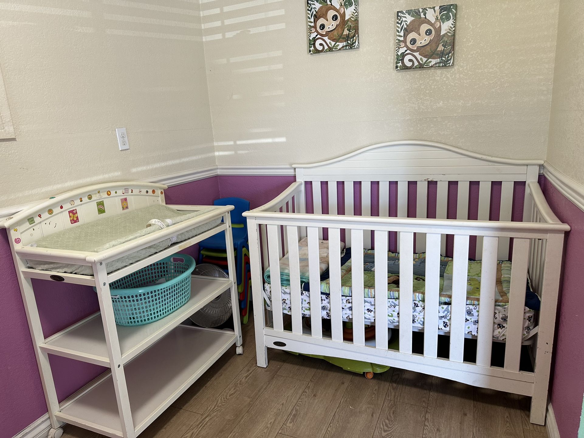 crib and changing table