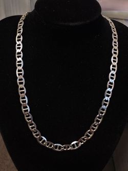 24" Flat Mariner Chain 6.3mm 25.9g 925 Sterling Silver