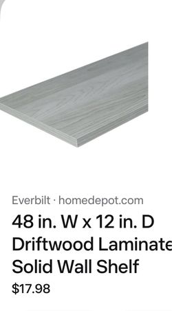 Everbilt 48x12 Driftwood Laminate Wall Shelf
