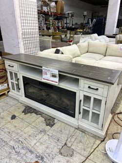 TV Console with Electric Fireplace Insert