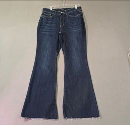 Judy Blue High Rise Flare Jeans Women Size 16W Dark Wash Stretch Denim Boho