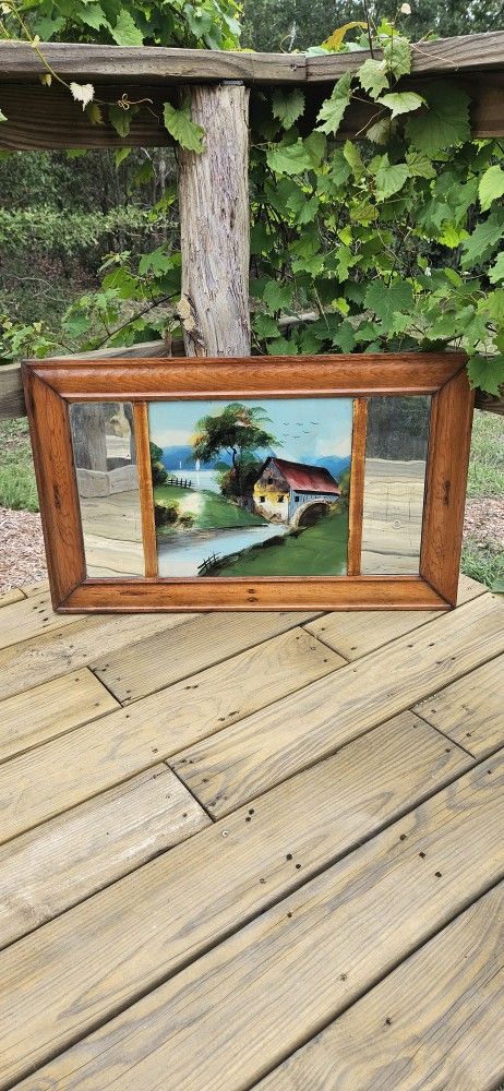 Antique Reverse Glass Painting/Mirrors