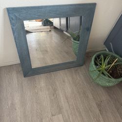 Vintage 23” Square Farmhouse Bohemian Wood IKEA mirror Bedroom Dining Bathroom Kitchen 