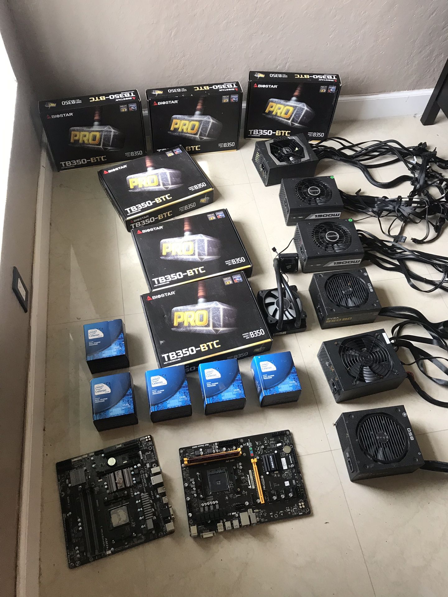 Computer parts for mining power supply mother board cpu mb