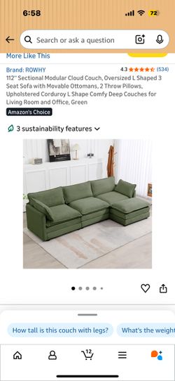 Green modular couch