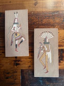 Native American Sand Paintings - set of 2