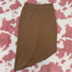 🤎 Y2K-Inspired Chocolate Brown Asymmetric Skirt | Model Off Duty | Size S 🤎