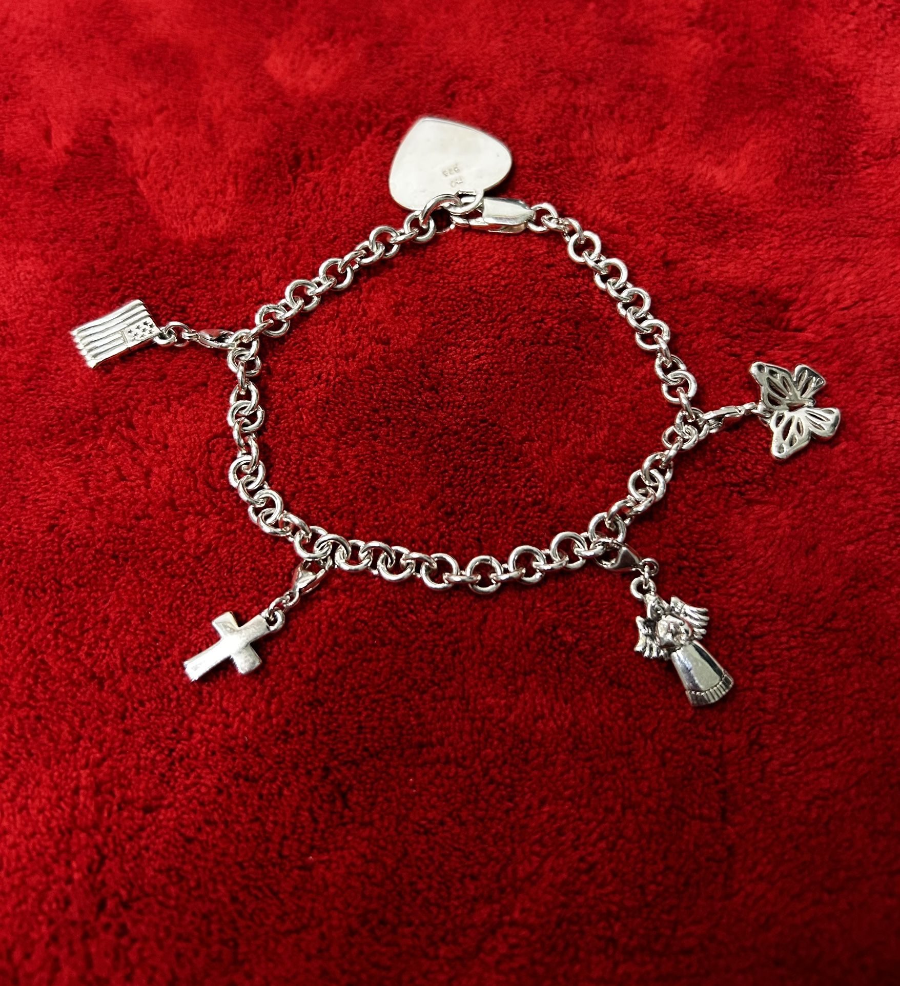 925 Sterling Silver Charm Bracelet 