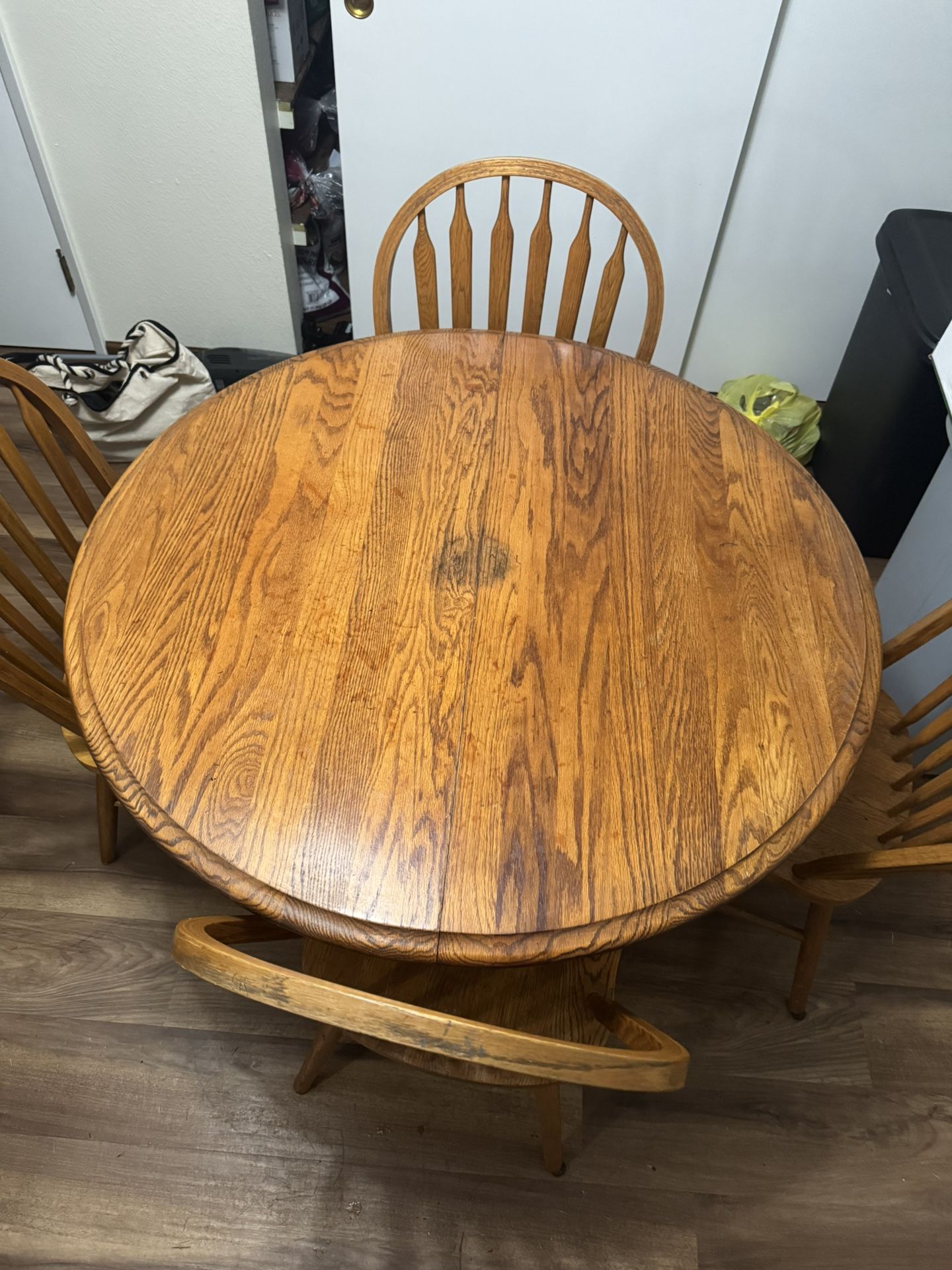 Round Wood Dining Table Set With 4 Chairs