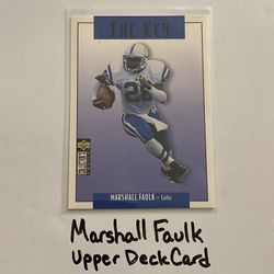 Marshall Faulk Indianapolis Colts Hall of Fame RB Upper Deck Card. 