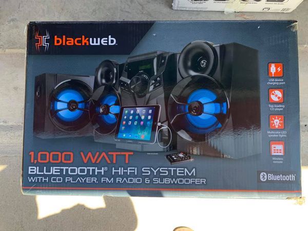 Blackweb 1000-Watt Hifi Bluetooth Stereo With Cd Player & Fm Radio