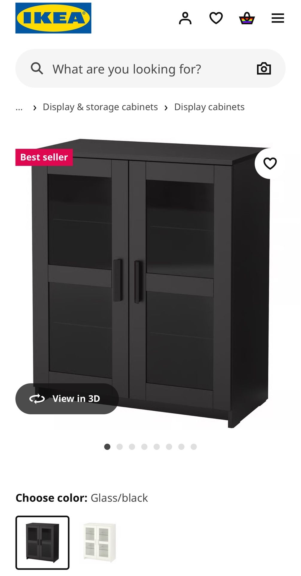 IKEA-BRIMNES Gray Cabinet with Door Glass