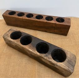 Vintage Wooden Sugar Mold | Candle Holder | Wood Organizer | Primitive Decor | $75 Ea.