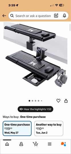 Adjustable desk mount keyboard mouse tray