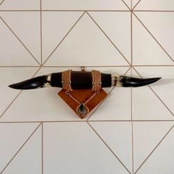 Mounted Western Steer/Bull Horn Wall Decor 