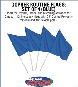 Gopher Routine Flags - Blue (Set of 4) #86-074 | Premium Quality Indoor/Outdoor