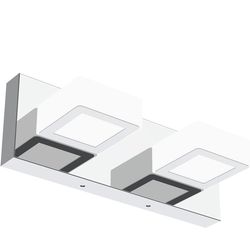 Modern LED Vanity Light 2 Light Acrylic Stainless Steel for Bathroom Vanity Lighting Fixtures Cool White 6000K