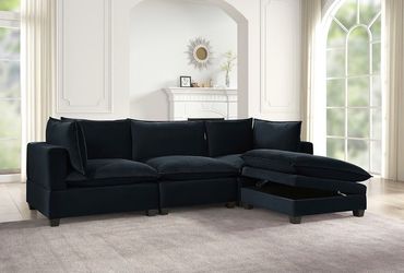 Cloud2 Black Velvet Sectional 🤓✅😎🥰🚛