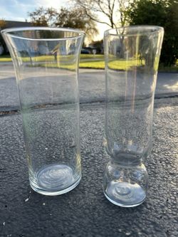 Set Of 2 Glass Vases 