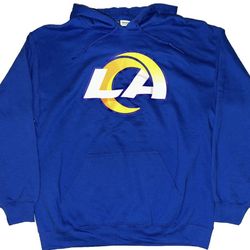 Los Angeles Rams Blue Pullover Hoodie Sweatshirt Mens L,XL & 2XL New LA Logo