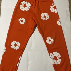 Denim Tears Orange Wreaths Sweatpants Medium