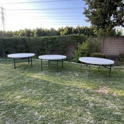 3 Round Lifetime 60 Inch Folding Tables