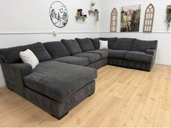 Huge Dark Gray Sectional Couch - Free Delivery