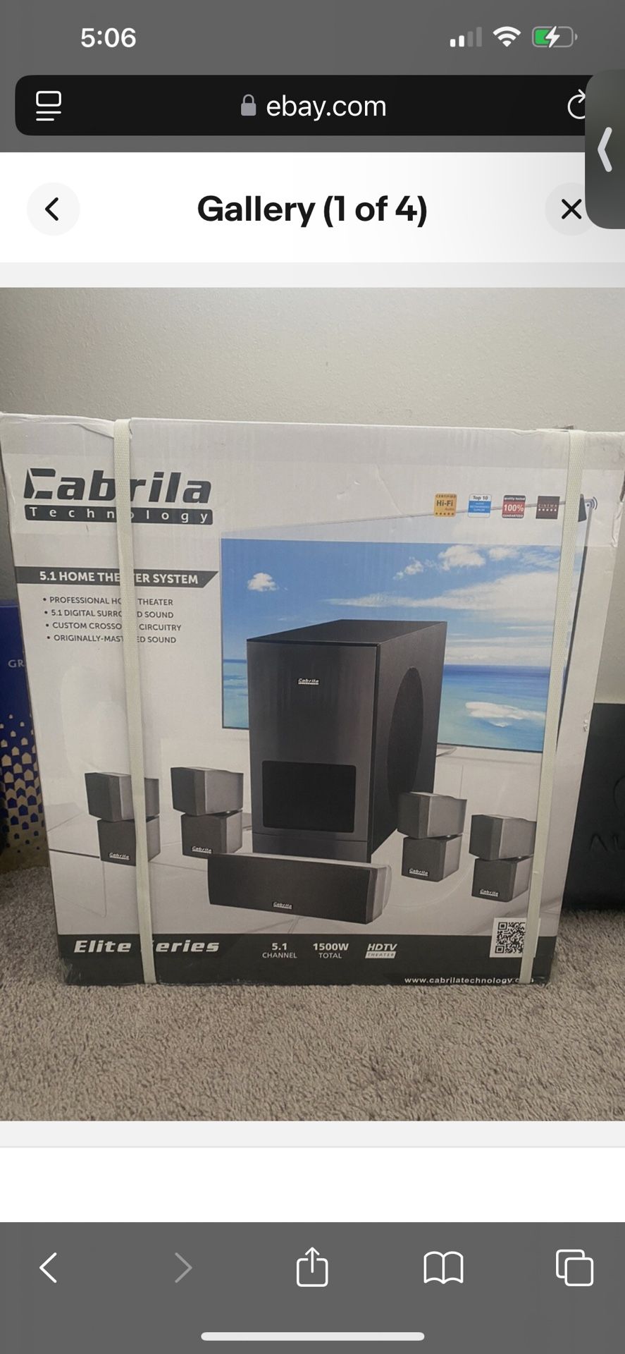 Cabrilla Technology 5.1 1500W Home Theater System