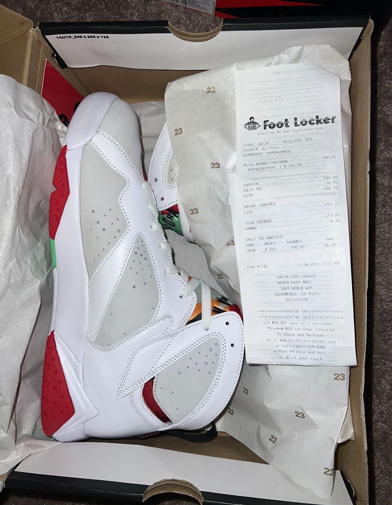 Jordan 7 Hare Sz 10.5